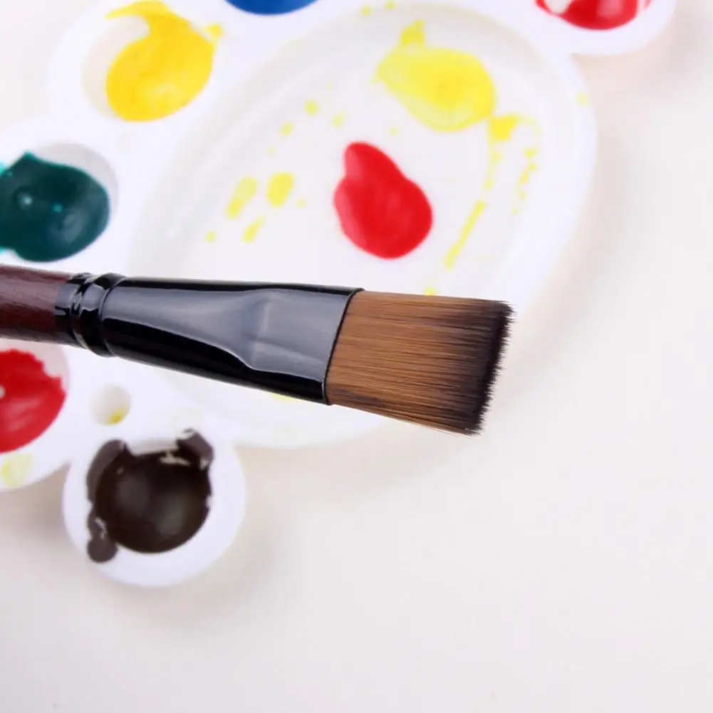 

6pcs/set Professional Flat Head Painting Nylon Hair Brush for Water Color Oil Brush