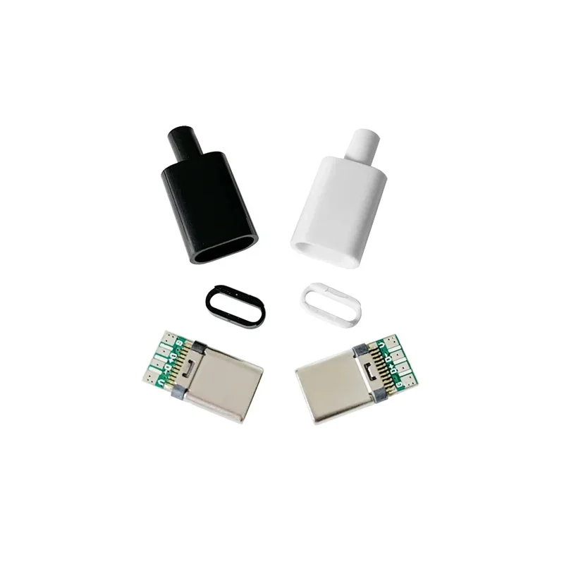 5/10Pcs 유형 C USB 3.1 24 핀 수 플러그 용접 커넥터 어댑터 (하우징 충전 플러그 포함) 데이터 케이블 액세서리 수리