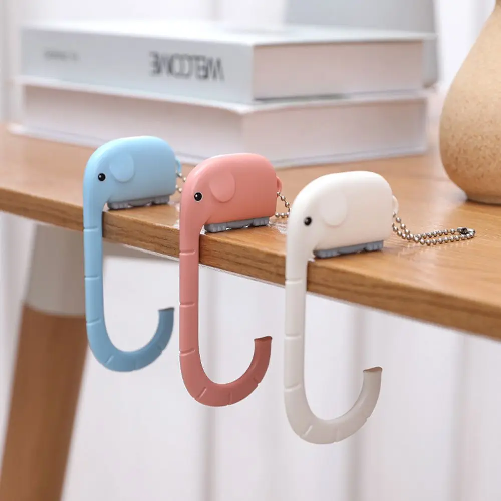 Travel Portable Plastic Bag Cute Elephant Hook for Hanging Decorative Table Purse Bag Hooks Wall Hanger