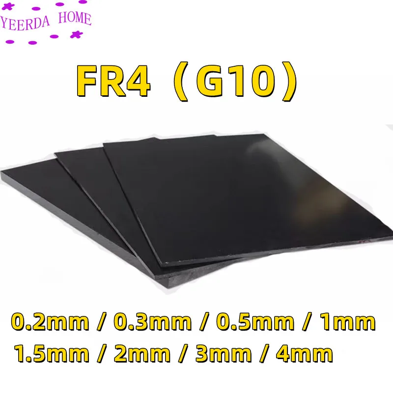 Epoxy Glass Fiber Fibreglass Plate, G10 Epoxy Glass Fiber FR4 Template Board Sheet 4mm Black