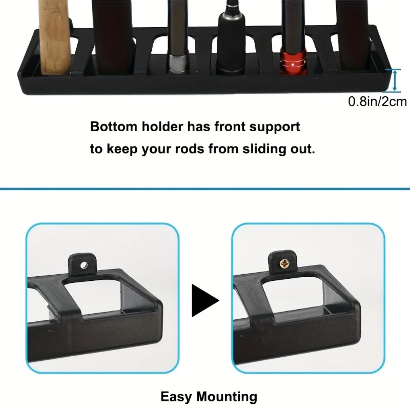 Wall Mounted Fishing Rod Storage Rack 5
