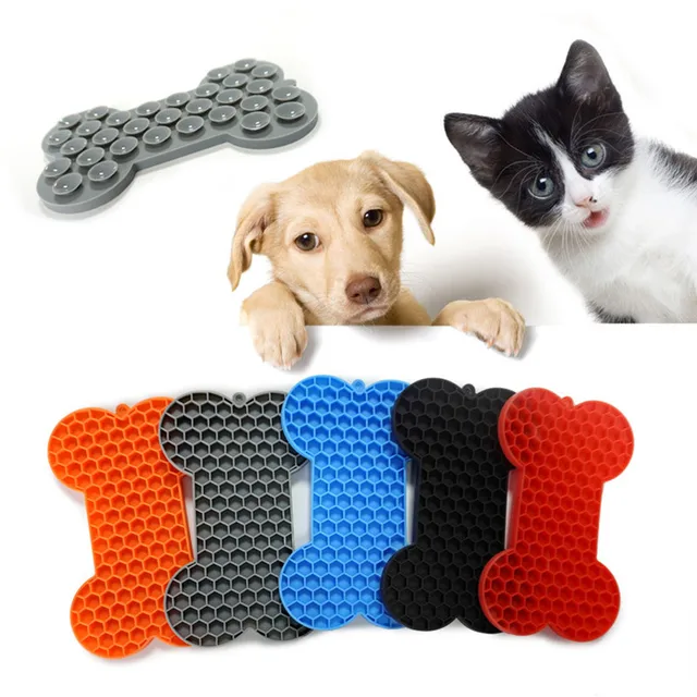 Pet Supplies Silicone Pet Licking Mat Cat Anti-choking With Slow Food Bowl Puppy Bath Distracted Licking Plate Cutlery 3