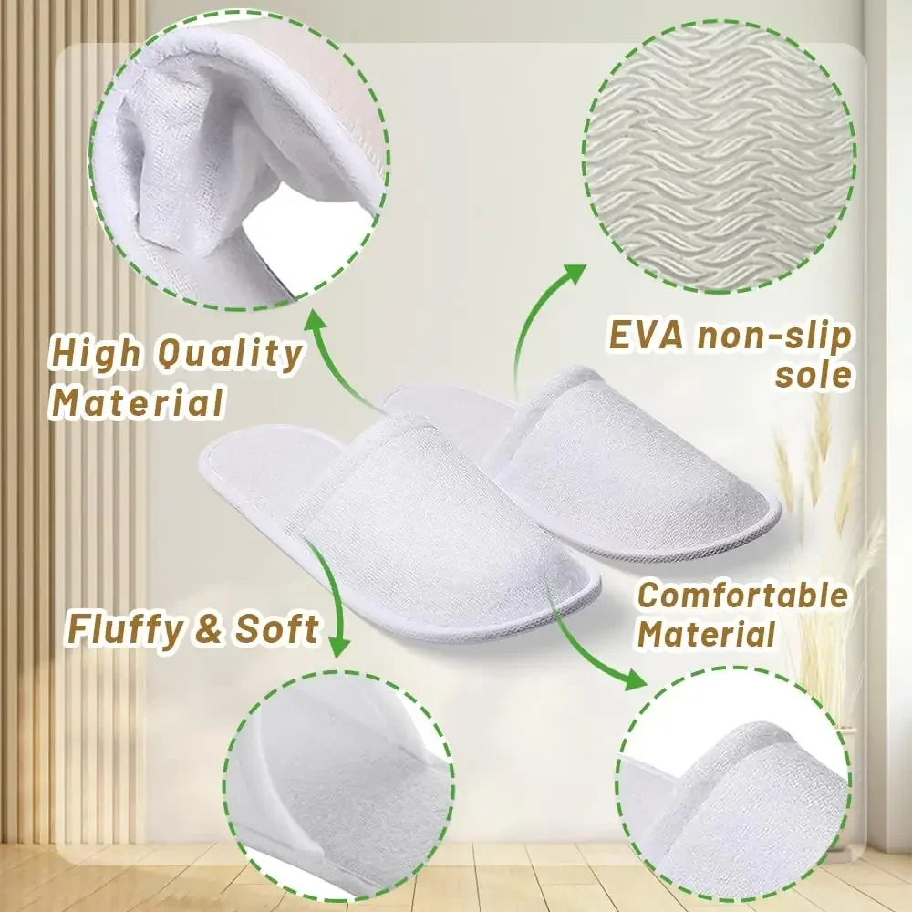 Disposable Slippers 10/20 Pairs Cotton of Closed-to Bathroom Slippers Suitable Suitable Home Guest Hospitality Shoes Cheap SPA 2