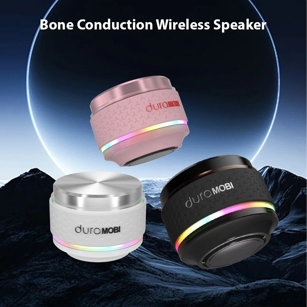 Bone Conduction Wireless Speaker Mini Sound Box with Magnetic BT Speaker RGB Color Neon Light Effects Music Player
