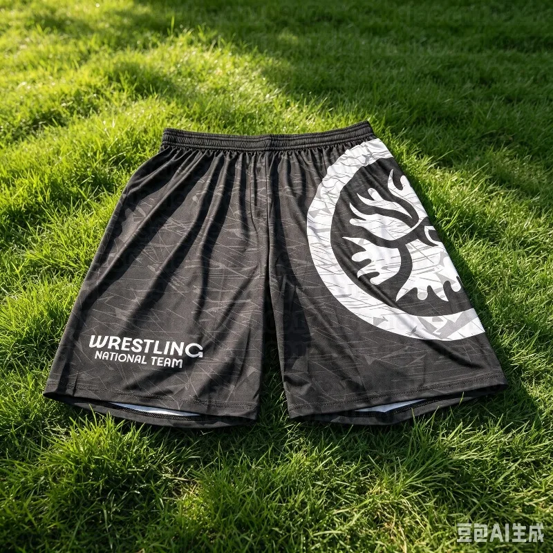 United World Wrestling Herren Kinder Kampfshorts Schnelltrocknend Atmungsaktiv Schwarz-Weiß Farbverlauf Druck Sportliche Trainingsshorts MMA Boxen