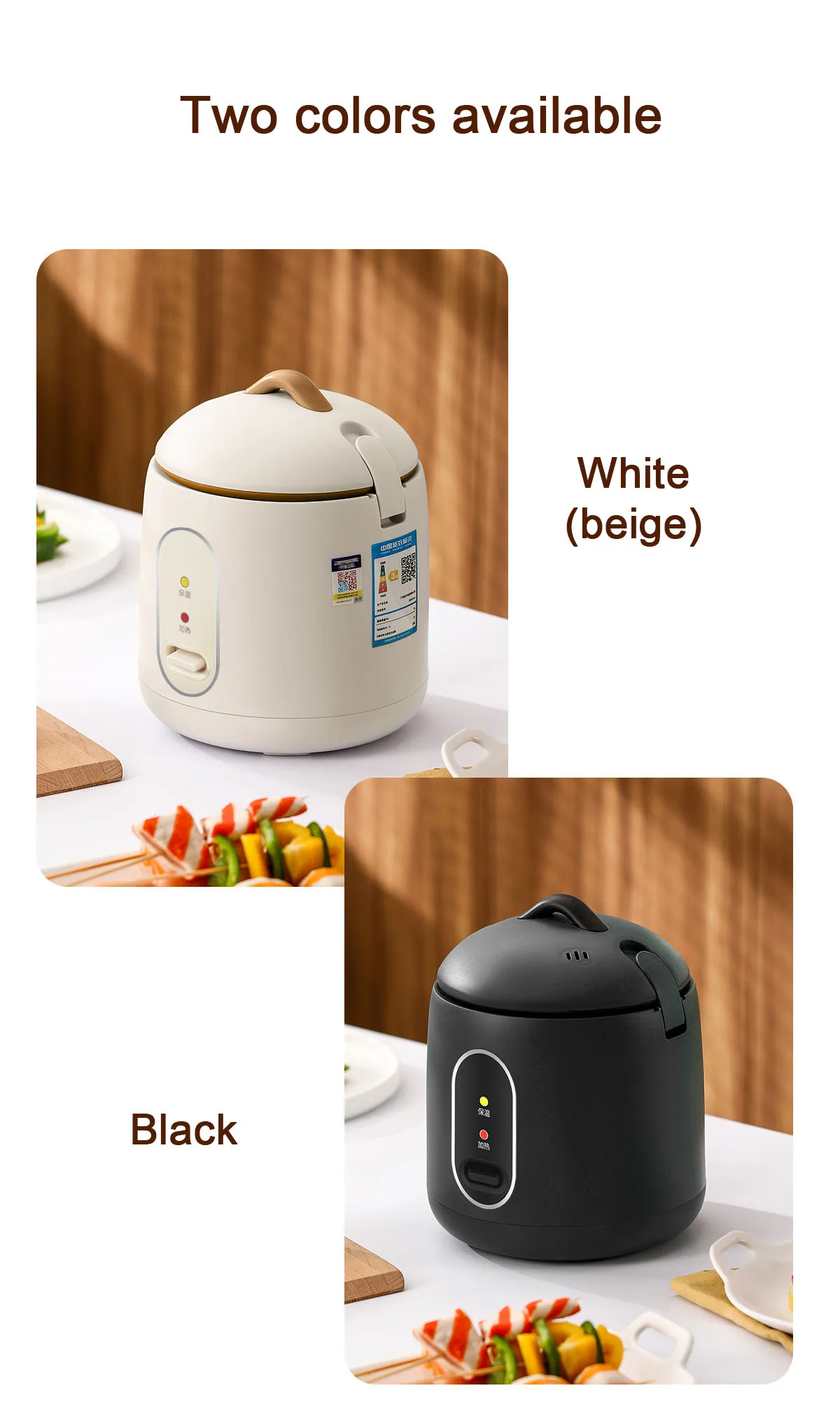 1.2L Mini Electric Rice Cooker Multi-function 1-2 People Porridge Soup Small Cooking Machine Non-Stick Food Steamer DMWD