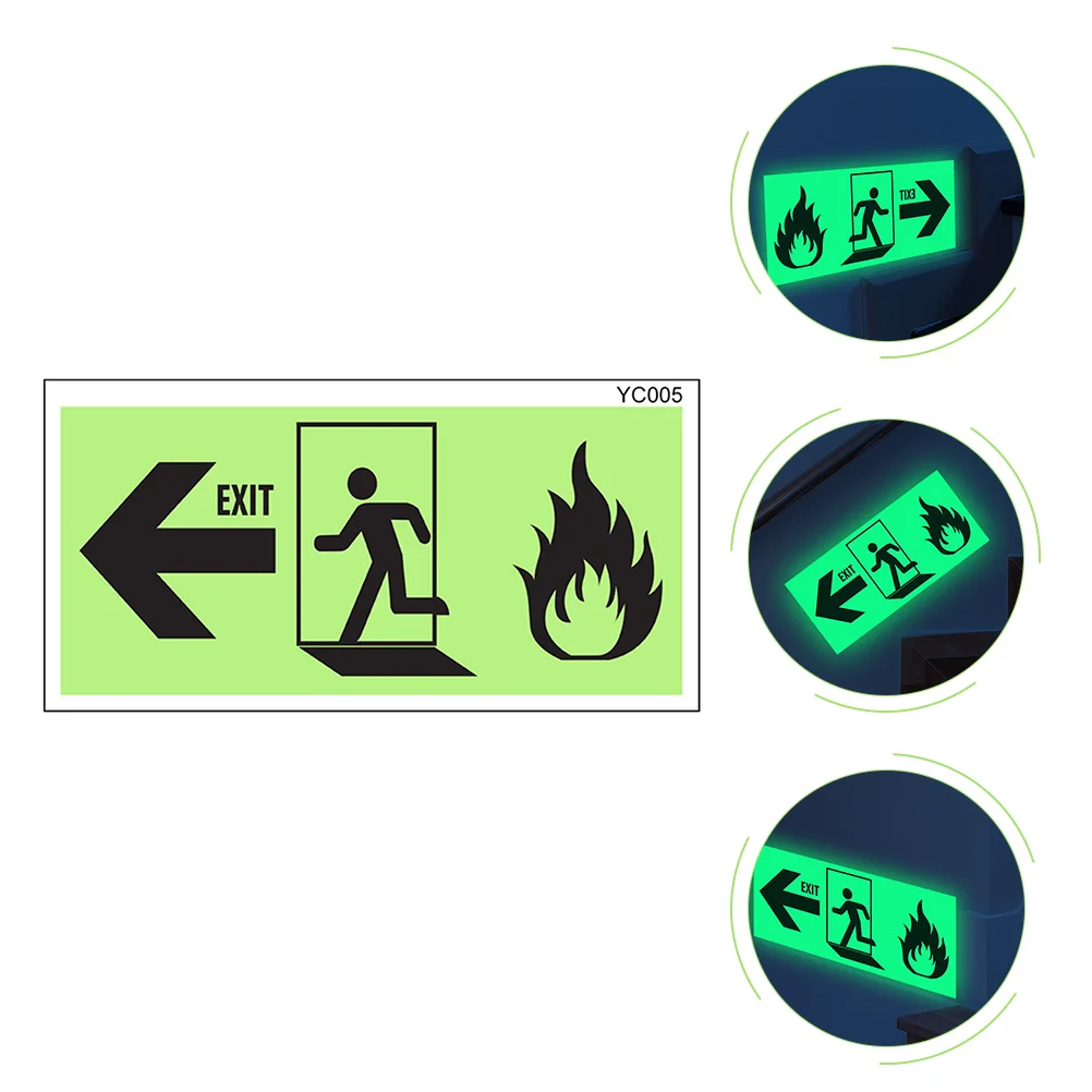 

1 Sheet Wall Sticker Glow In The Dark Stickers Exit Signs Fire Warning Signs