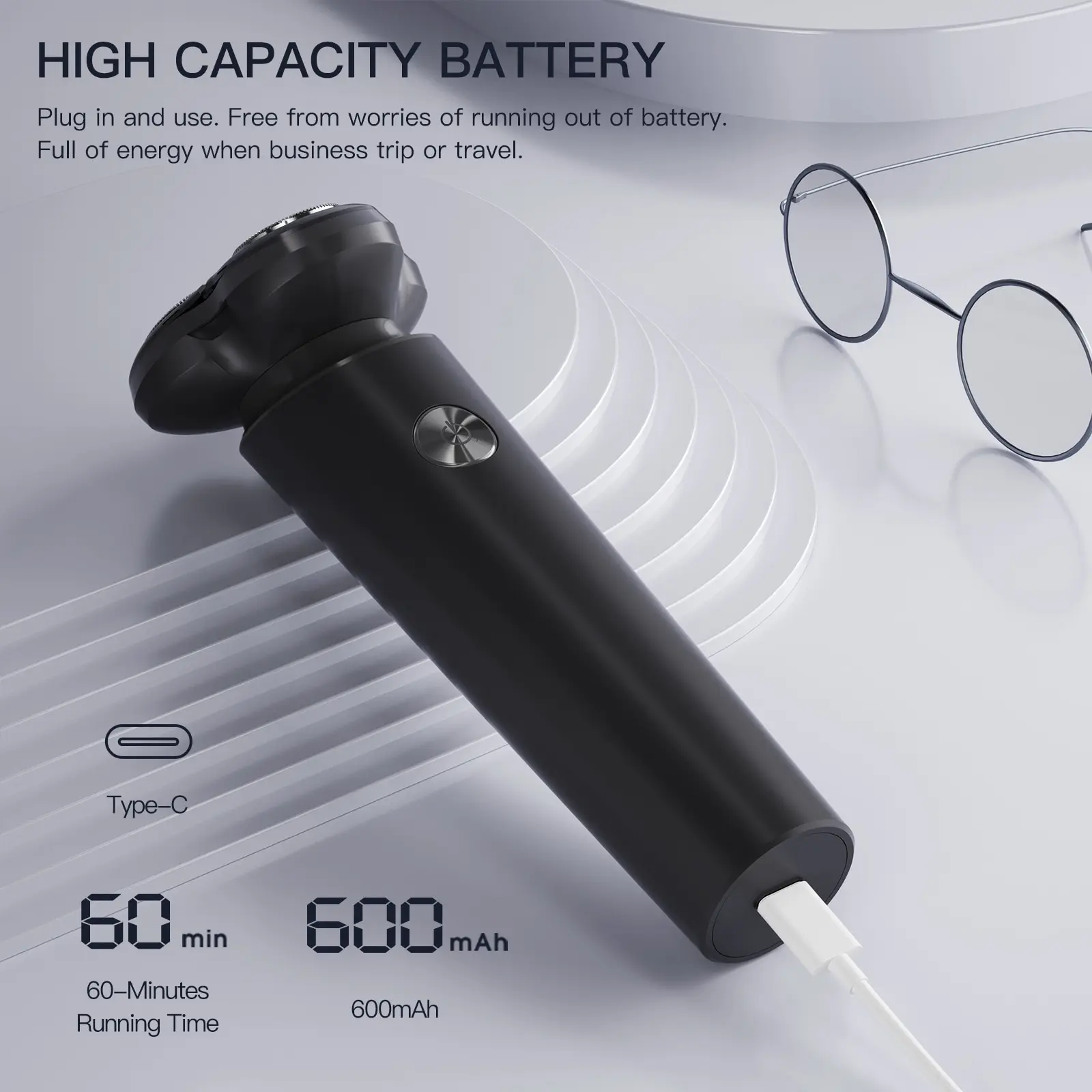 Electrical Rotary Shaver rotary shaver electric razor electric shaver electrical rotary shaver cordless shaver For Men Magnetic Cutter Blade Portable Beard Trimmer Type-C Rechargeable ENCHEN Victor Blackstone 7