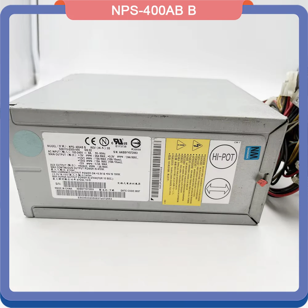 NPS-400AB B For Siemens Industrial Computer Power Supply S26113-E503-V50 400W 2 NPS 400AB B For Siemens Industrial Computer Power Supply S26113 E503 V50 400W