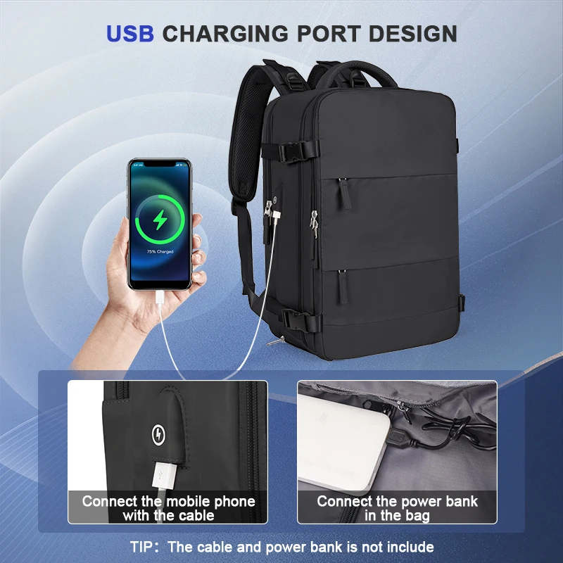 Large Travel Backpack For Men, Airline Flight Approved Waterproof Laptop Backpack, Anti Theft Carry-on Backpack, Hiking Backpack_voghion.com