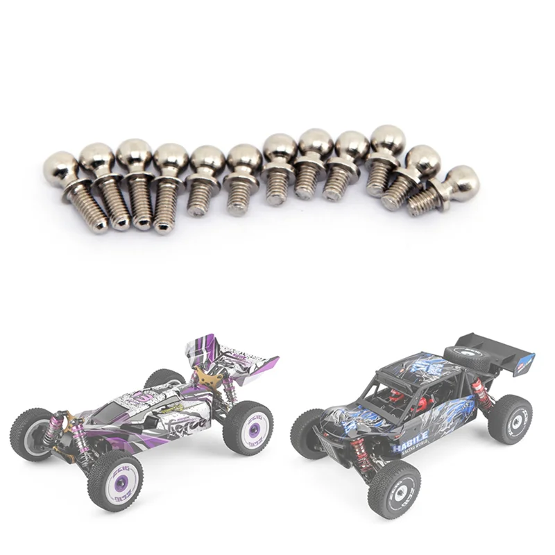 A32T-72Pcs 금속 M3 육각 볼 헤드 나사 Wltoys 144001 144002 124016 124017 124018 124019 RC 자동차 예비 부품 액세서리