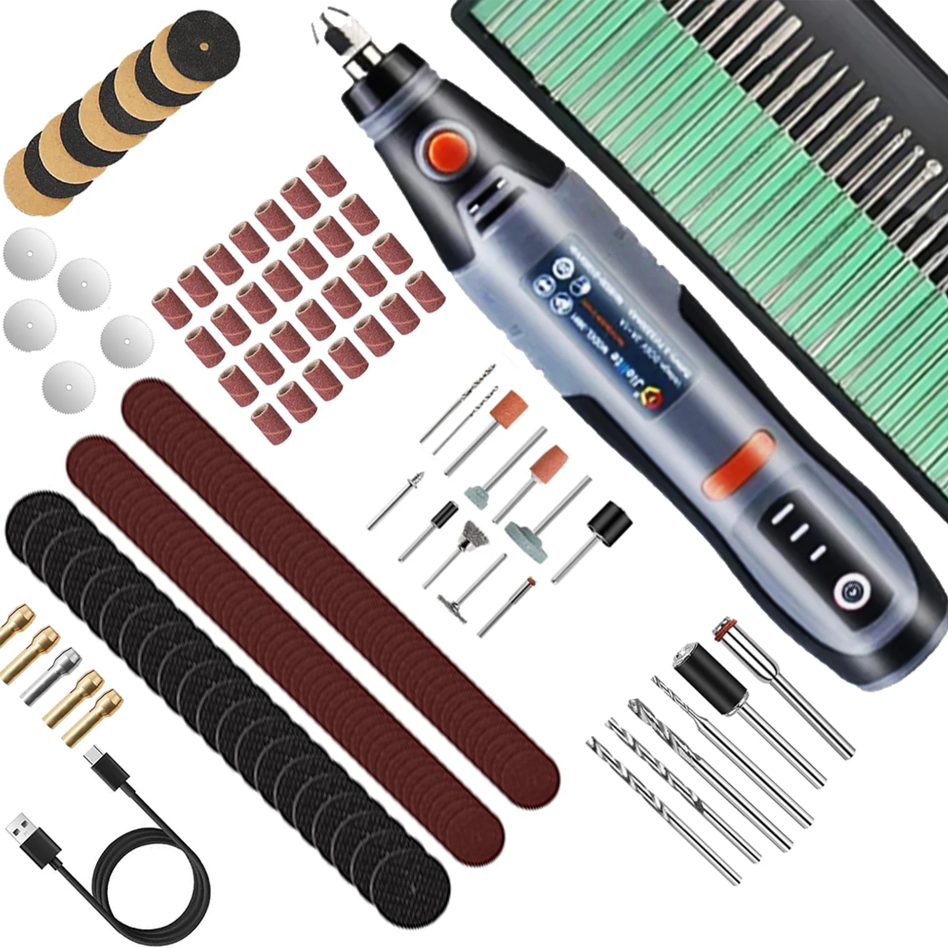 Dremel 미니 드릴 조각 펜, USB 무선 회전 도구, 전기 USB 미니 무선 드릴, 액세서리 DIY 세트, 21000rpm