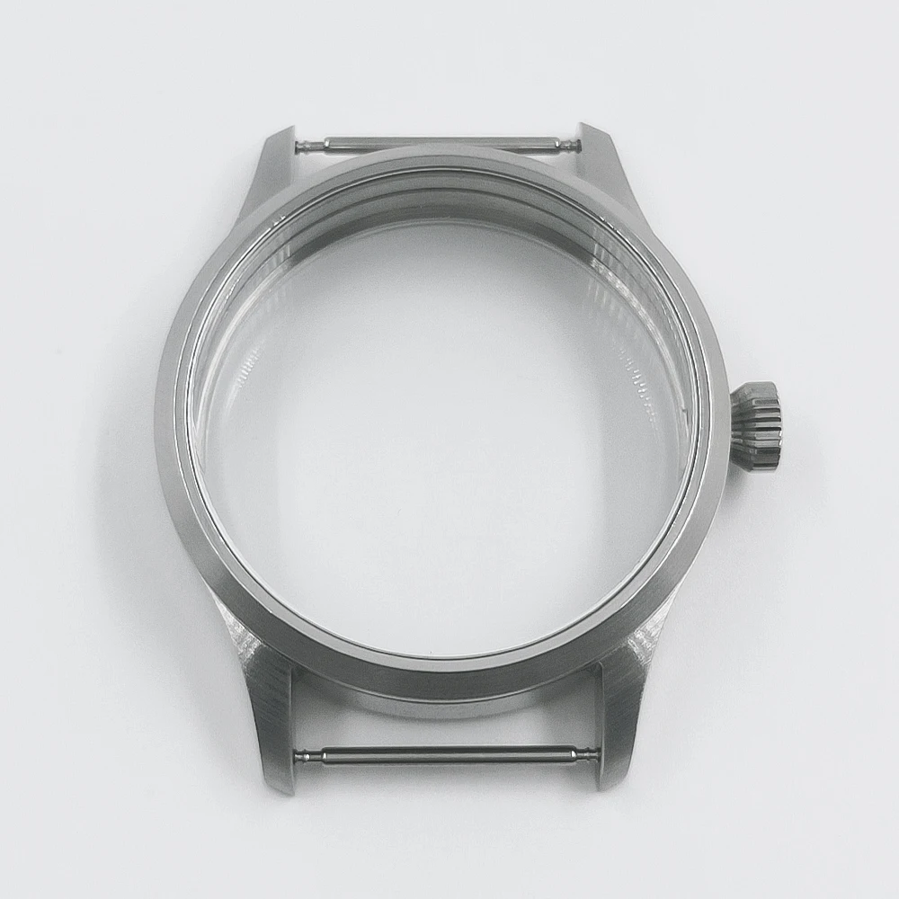 Manbushijie 42mm Manual Watch Case with See-Through Back and Sapphire Glass - Bronzed/PVD Black Finish