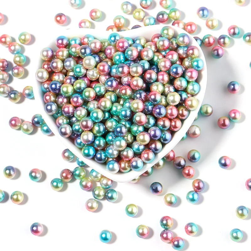 Decoendiy 100 Pcs Acrylic Heart Beads - 14mm Gradient Color Flat Beads With 2mm Hole For Jewelry Making
