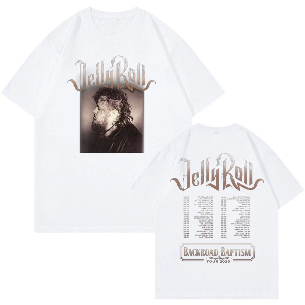 

Jelly Roll Profile Photo Tee Backroad Baptism Tour 2023 Merch Fashion Crewneck Short Sleeve Women Men's Tshirt Hip Hop Clothes