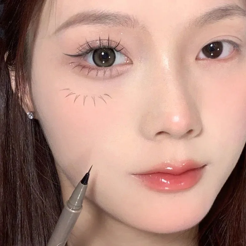 Ultra-thin Waterproof Liquid Eyeliner Korean Makeup for Women Quick Dry Smooth Eye Liner Long Last Lower Eyelash Pen Cosmetics 6