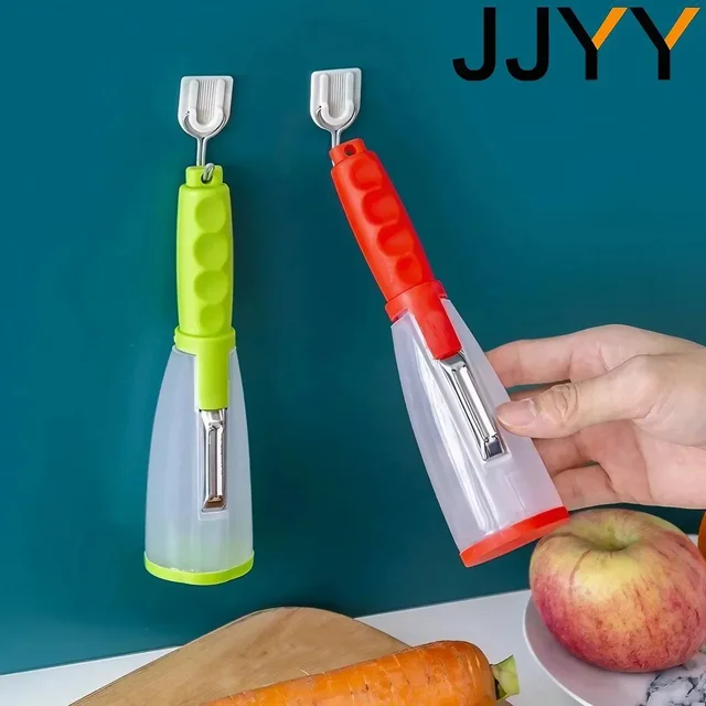 Fruit and Vegetable Peeler with Storage Tube Kitchen Peeling Knife Scraper Food Prep Tool Easy Grip Kitchen Gadget 5