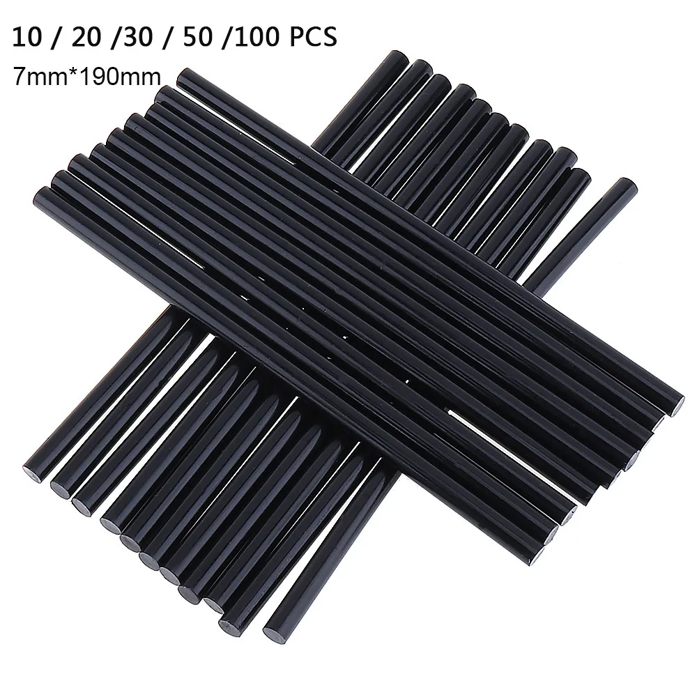 5/10/20/30/50/100pcs Black Hot Melt Glue Sticks Adhesive DIY Tools for Hot Melt Glue Repair Alloy Kitchen Cabinet Storage 1m 3m 5m transparent double sided tape nano self adhesive tape no trace reusable tape glue sticker for car kitchen bathroom