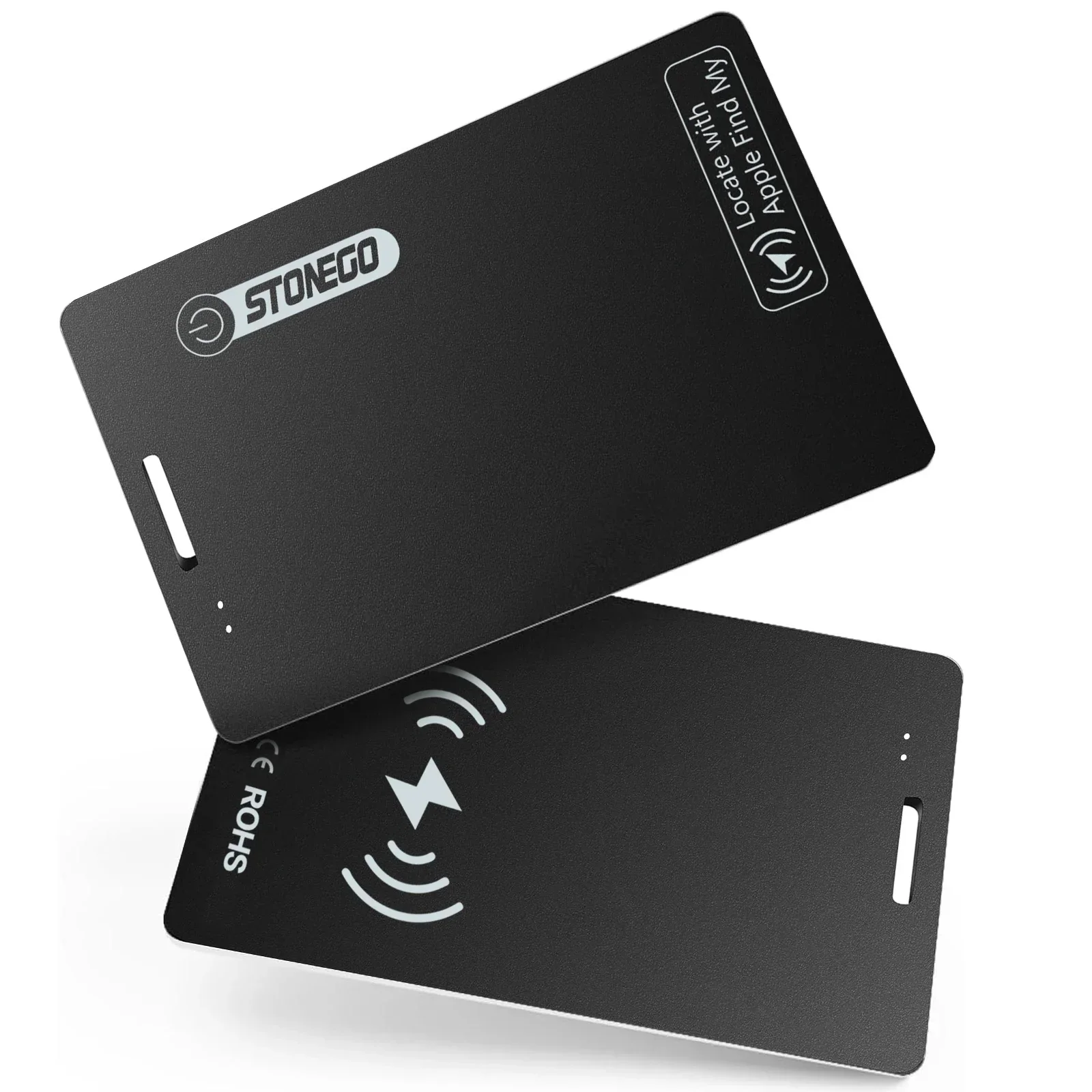 STONEGO Rechargeable Slim Wallet Tracker Pet and Key Locator-IP68 Waterproof Compatible with Apple Find My App (iOS Only)