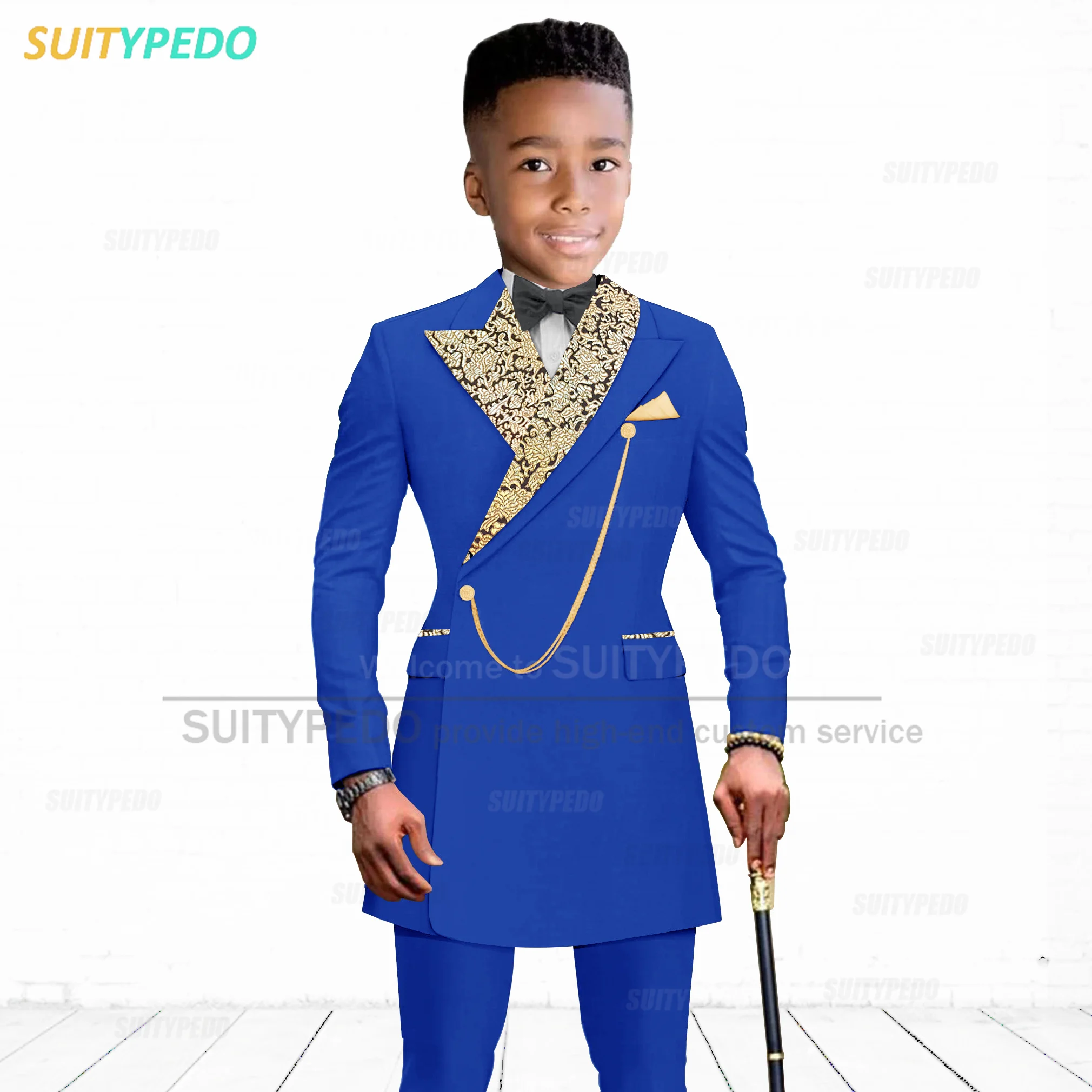 Boys Suits Formal Royal Blue Boy Suit For Children Graduation Performance Outfit Weddings Kids Party Host Costume Blazer Pants 2 Pieces boys suits
