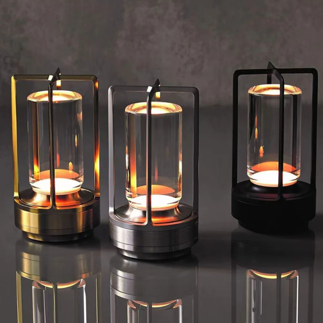 LED Cordless Table Lamp Industrial Style Creative Atmosphere Light USB Charging Outdoor Camping Bar Home Bedroom Decor Lighting