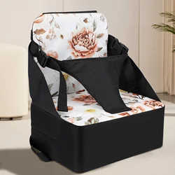 Foldable Ventilated Kids Booster Seat - Anti - Slip, Comfortable, Portable, Waterproof Cushion (Flower)