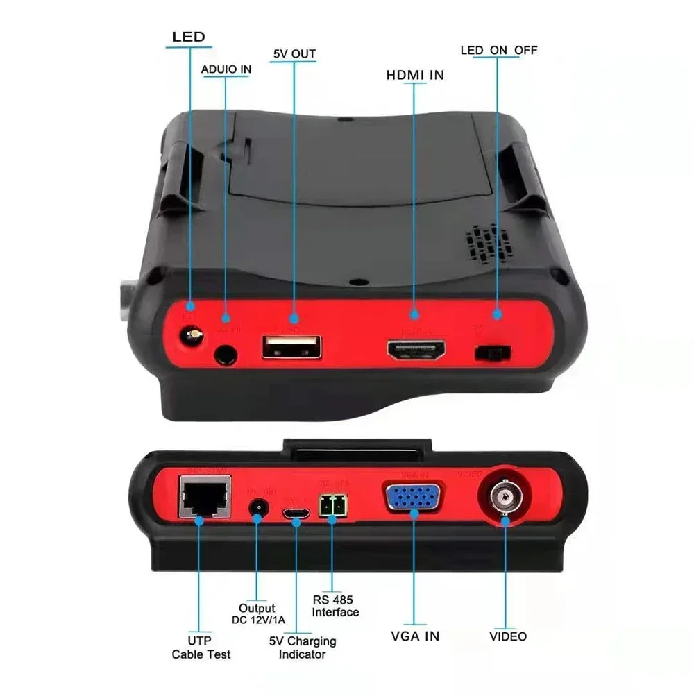 5Inch Cctv Tester 8MP AHD TVI CVI CVBS Support VGA and HDMI Input Analog Cftv Testers CCTV Monitor Camera Video Tester