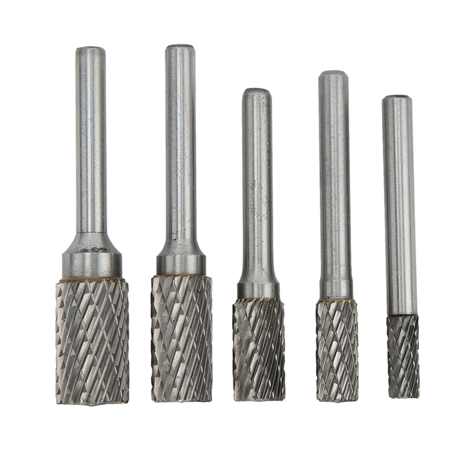 5Pcs Rotary Rasp File Set Steel File 6mm Shank Carving Bit Double Cutter Rotary Super Hard Metal Grinding Car Repair Tools