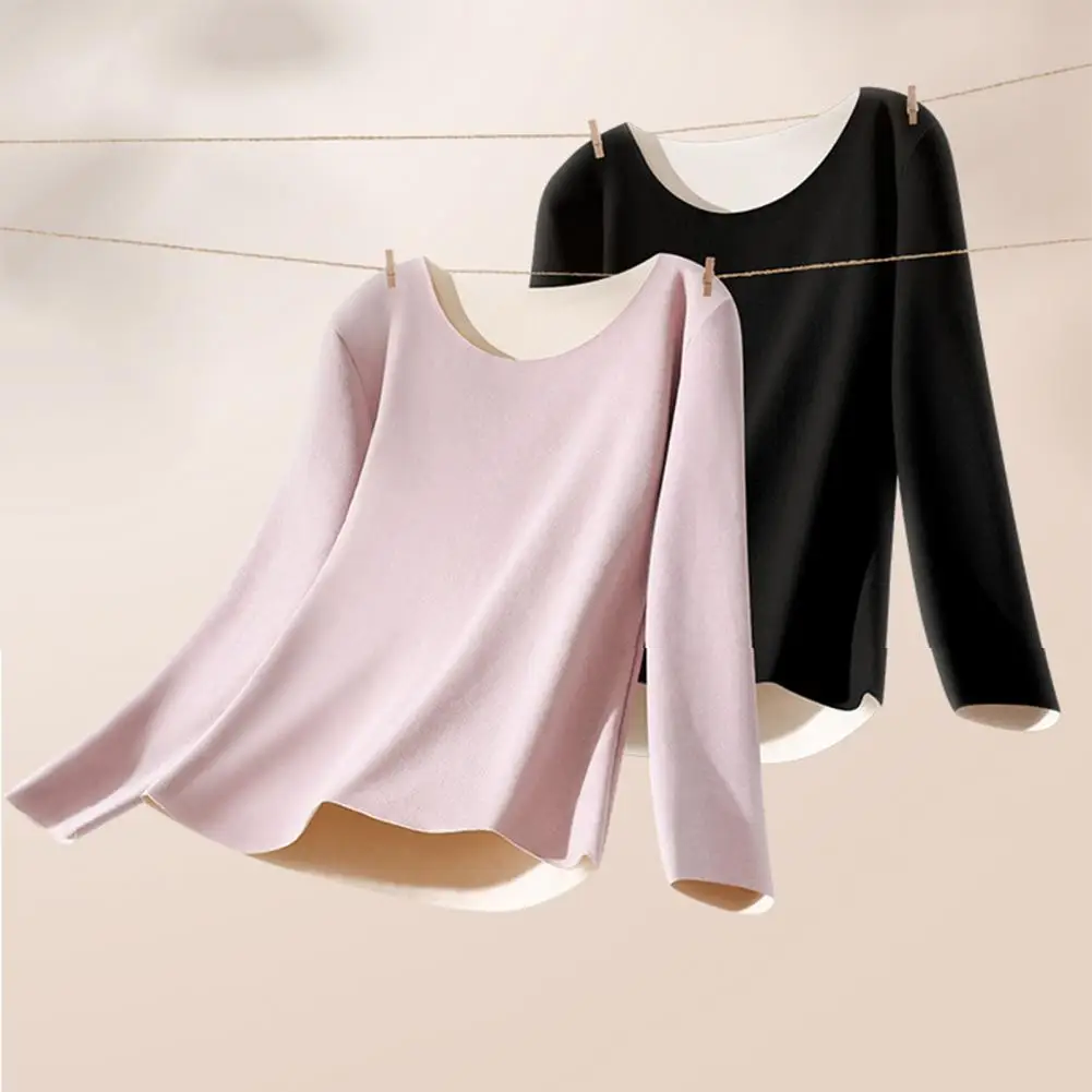 Long-sleeved Thermal Set Thermal Clothing Set Women's Winter Underwear O-neck Long Sleeve Tops High Waist Pants