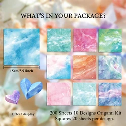 Colorful Origami Paper Kit for Creative Crafts and DIY Projects (200Sheets)