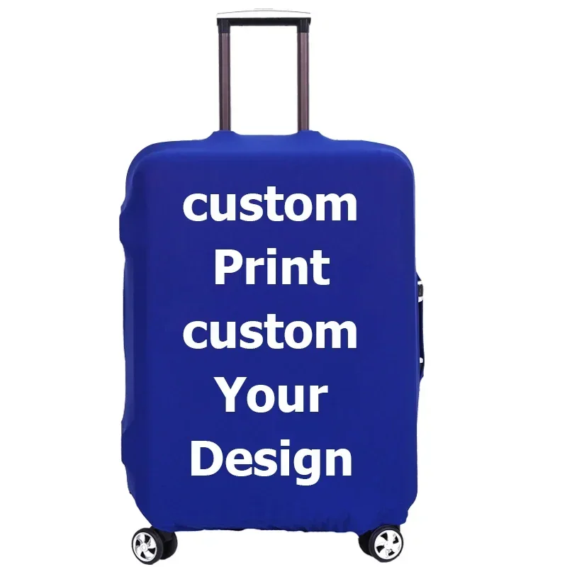 Custom Your Design Cover Suitcase Travel Luggage Cover Elastic Customized Logo Printed Suitcase Cover Protector Fit 18-32 Inch 2