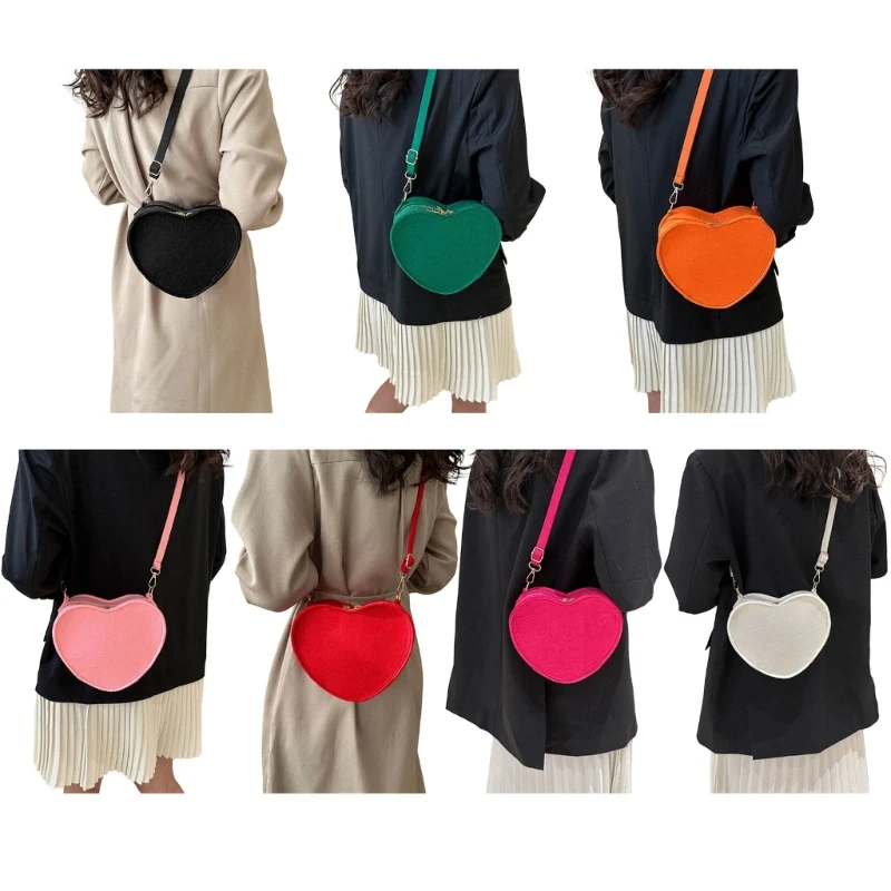 

Fashionable Heart Shoulder Bag Trendy Handbag Purse for Traveling in