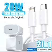 For Apple Original 20W Fast Charger For iPhone 13 12 11 Pro Max Mini SE3 X XS XR Quick Charger USB C To Type C Fast Charge Cable
