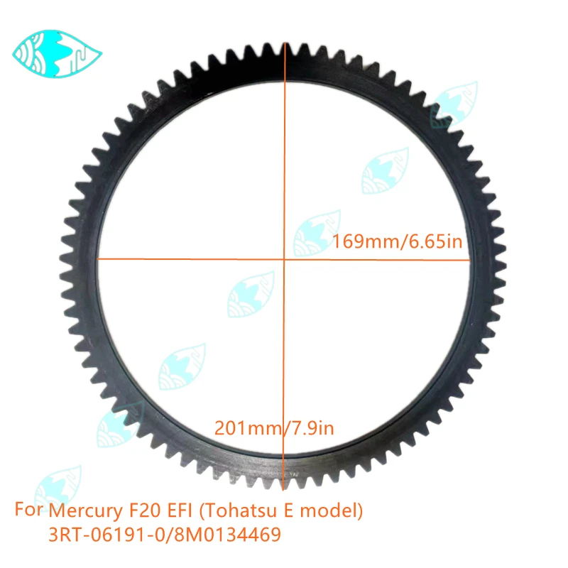 Yamaha 선외기 모터 T48/T40 Mercury F20 Tohatsu T30 Suzuki DT30/40 새로운 플라이휠 크라운 기어 링
