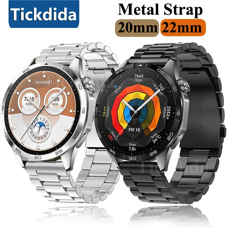Stainless Steel Adjustable Metal Watch Strap, 20mm/22mm
