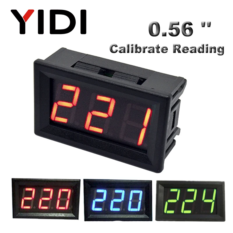 0.56"LED Voltmeter Digital Voltage Meter AC 70V-500V DC 0V-30V/0V-99.9V/5V-120V 