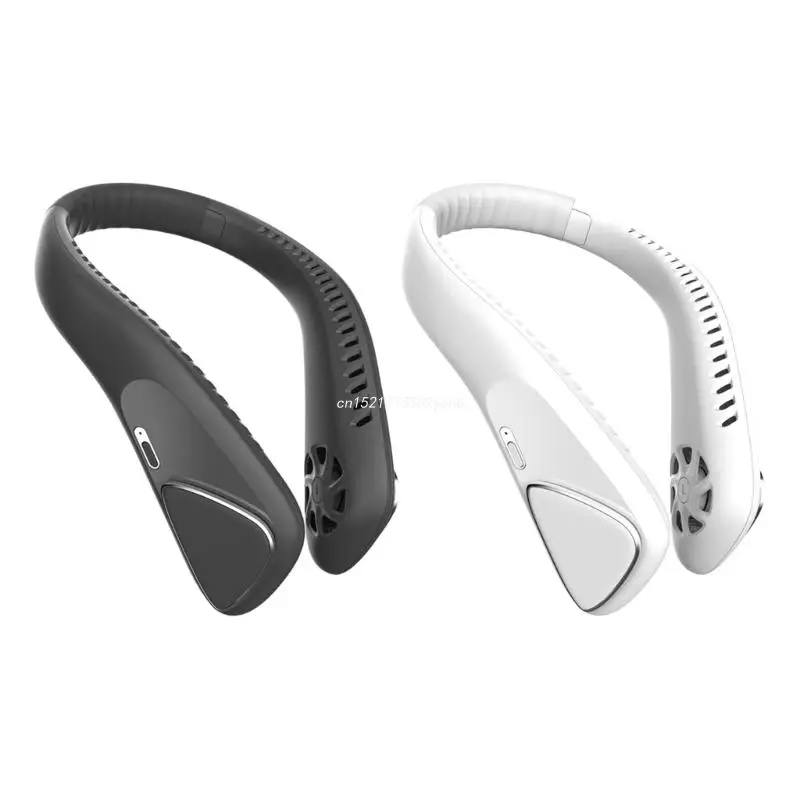 

Portable Neck Fan Hands-Free Bladeless Fan Cooling Personal Fan 3 Speeds Adjustment Rechargeable USB Powered Neck Fan Dropship