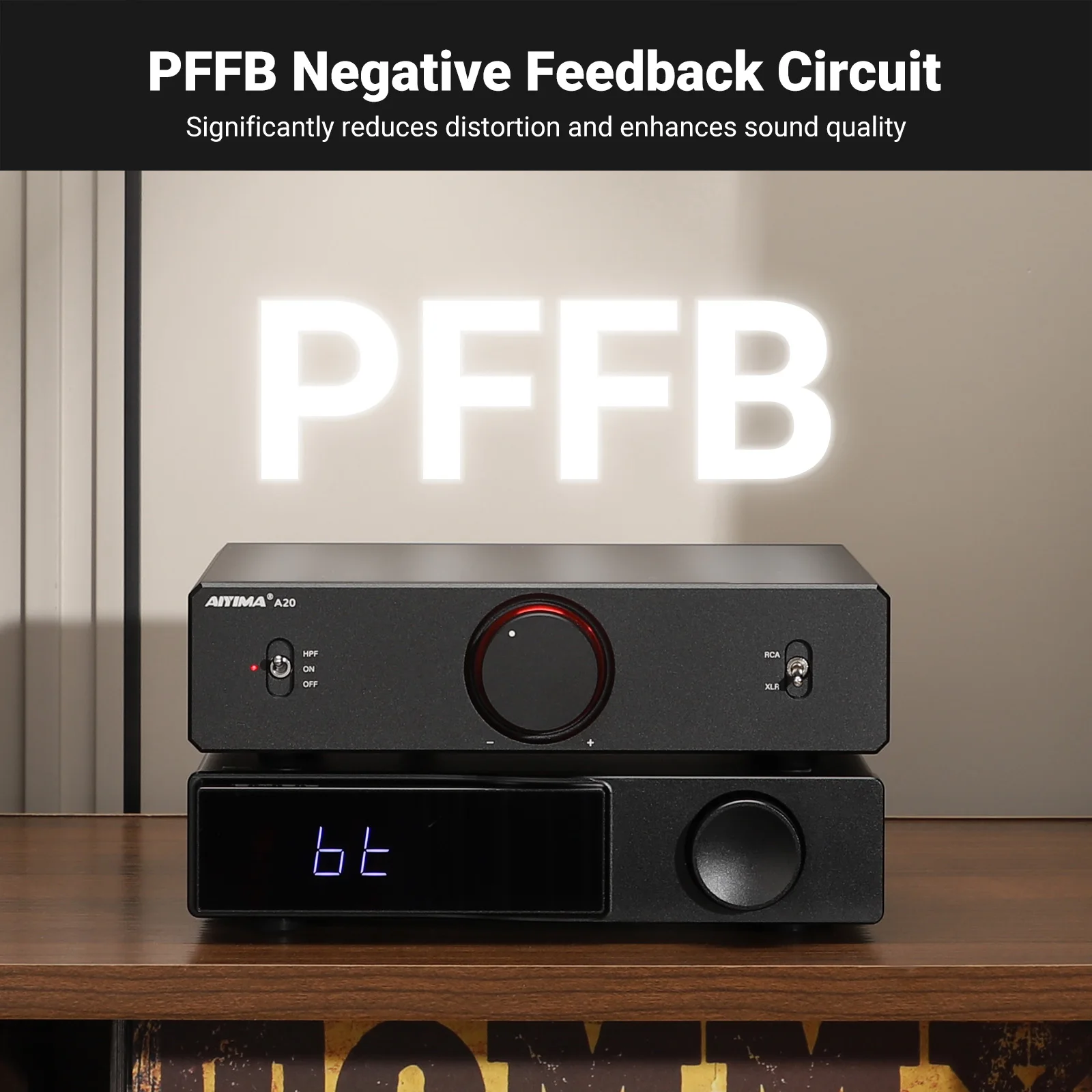 AIYIMA A20 PFFB Stereo Power Amplifier TPA3255 HiFi 2.0 Audio Amp