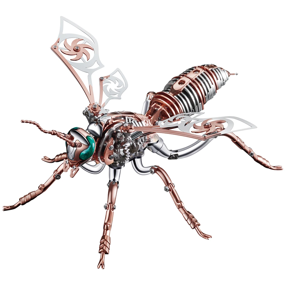 3D Wasp Stainless Steel Model Adult Assembly Kit Toy Anti-Stress Metal Mechanical Insect Animal Toys Christmas Gift for Kids 2