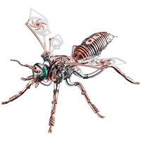 3D Wasp Stainless Steel Model Adult Assembly Kit Toy Anti-Stress Metal Mechanical Insect Animal Toys Christmas Gift for Kids 2