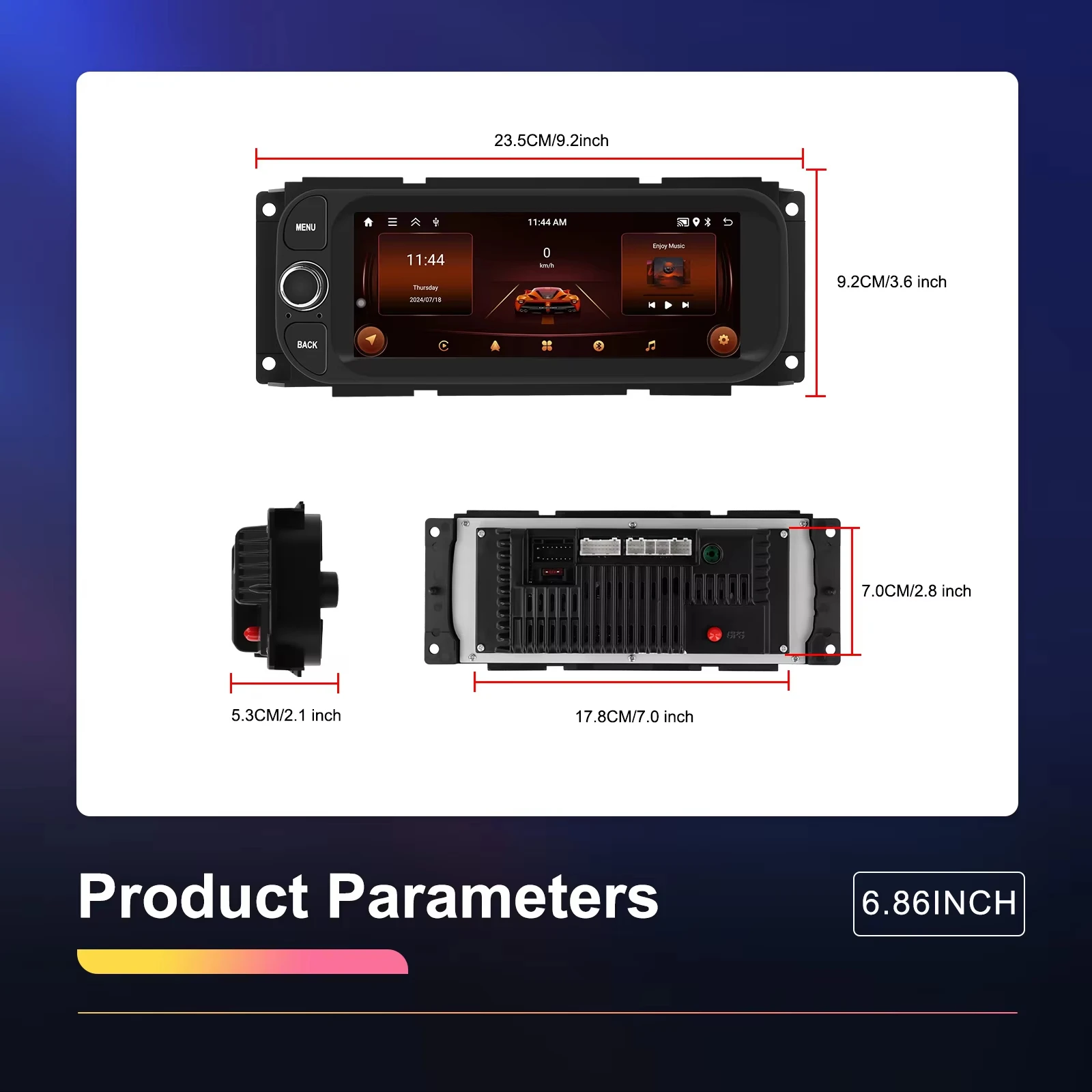 Radio Android Podofo CarPlay para Jeep Chrysler 300M Dodge 2002-2005, reproductor multimedia para coche, 2din, GPS, estéreo, RDS, sistema inteligente 8