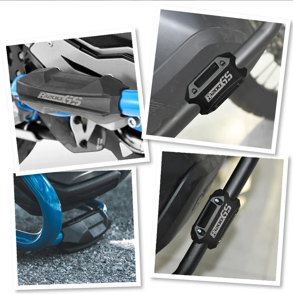 Motorcycle Crash Bar Bumper Guards (4-Pack) - Fits BMW GS, KTM, Triumph, Honda Africa Twin