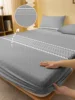 1 Simple modern Geometry printed matte Fitted Sheet, bedroom printed bed cover, bedding (excluding pillowcases) 1