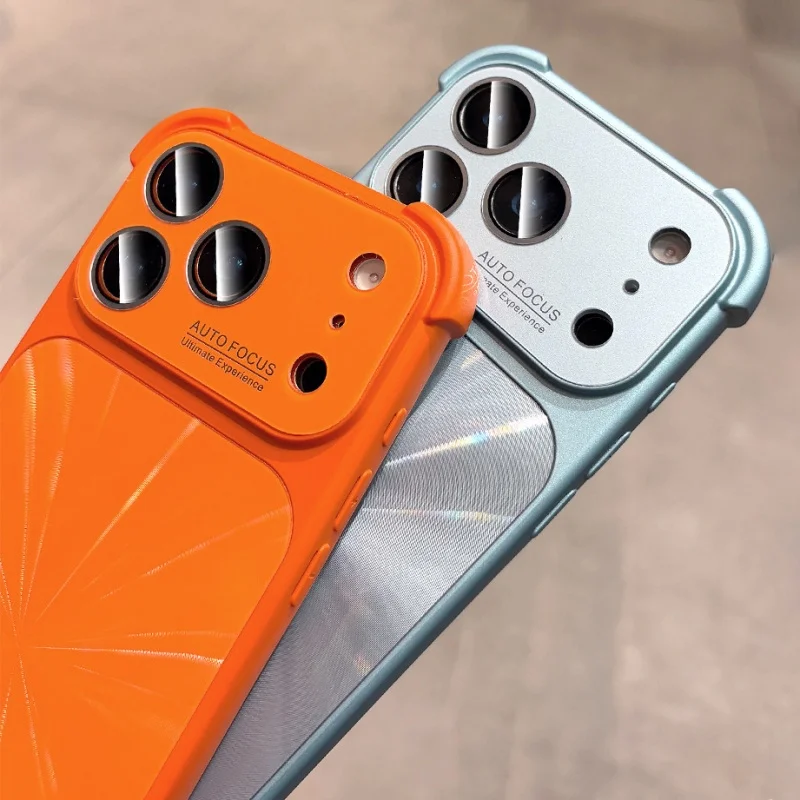 Bumper Shockproof Soft Silicone Case with Laser Aurora Glass Lens Protection and Touch Buttons Cover