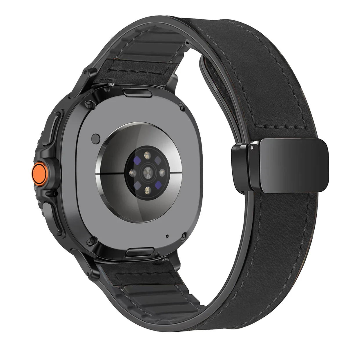 Magnetic Buckle Leather Silicone Watch Band Bracelet