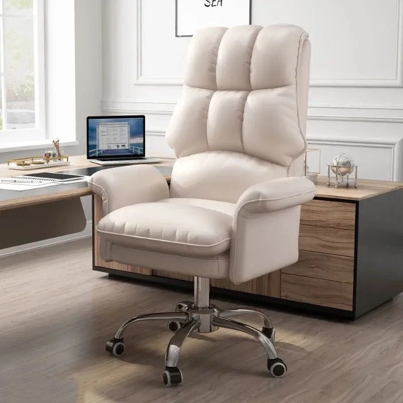 

White Office Chairs Ergonomic Recliner Swivel Living Room Vanity Mobile Relax Gaming Accent Silla Para Oficina Bedroom Furniture