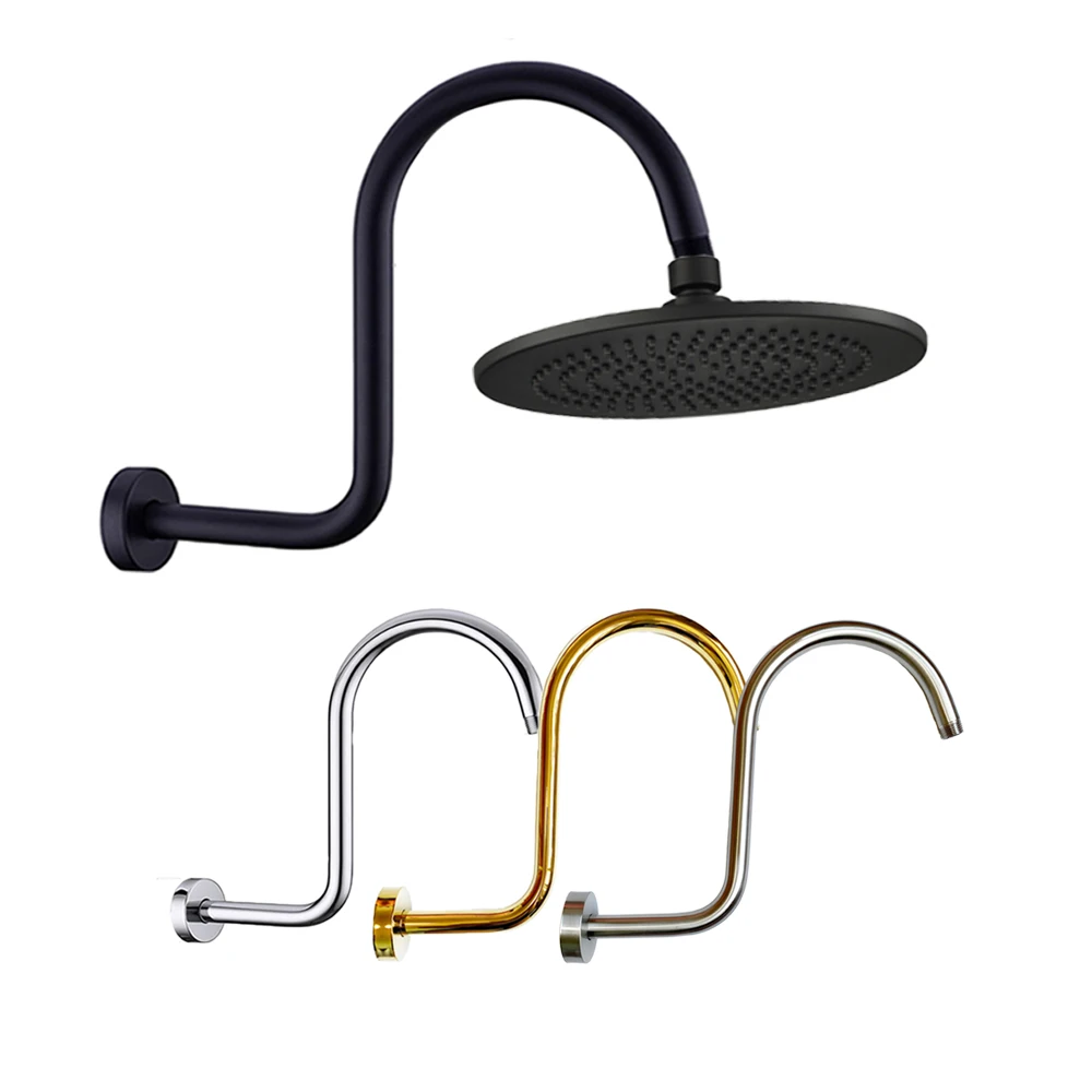 SUS 304 Bathroom Shower Head Arm Accessory Extension Black Gold Brushed