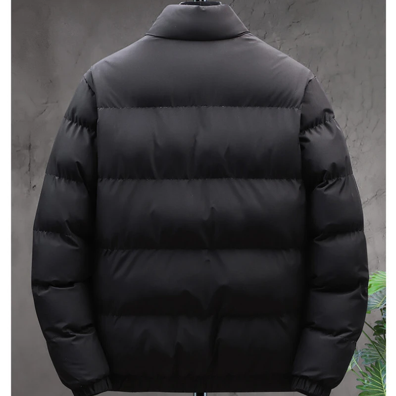 Winter Parkas Men 2023 Thick Warm Bomber Jacket Waterproof Long Sleeves Coat Collar Outerwear Plus Size Pocket Casual Coat