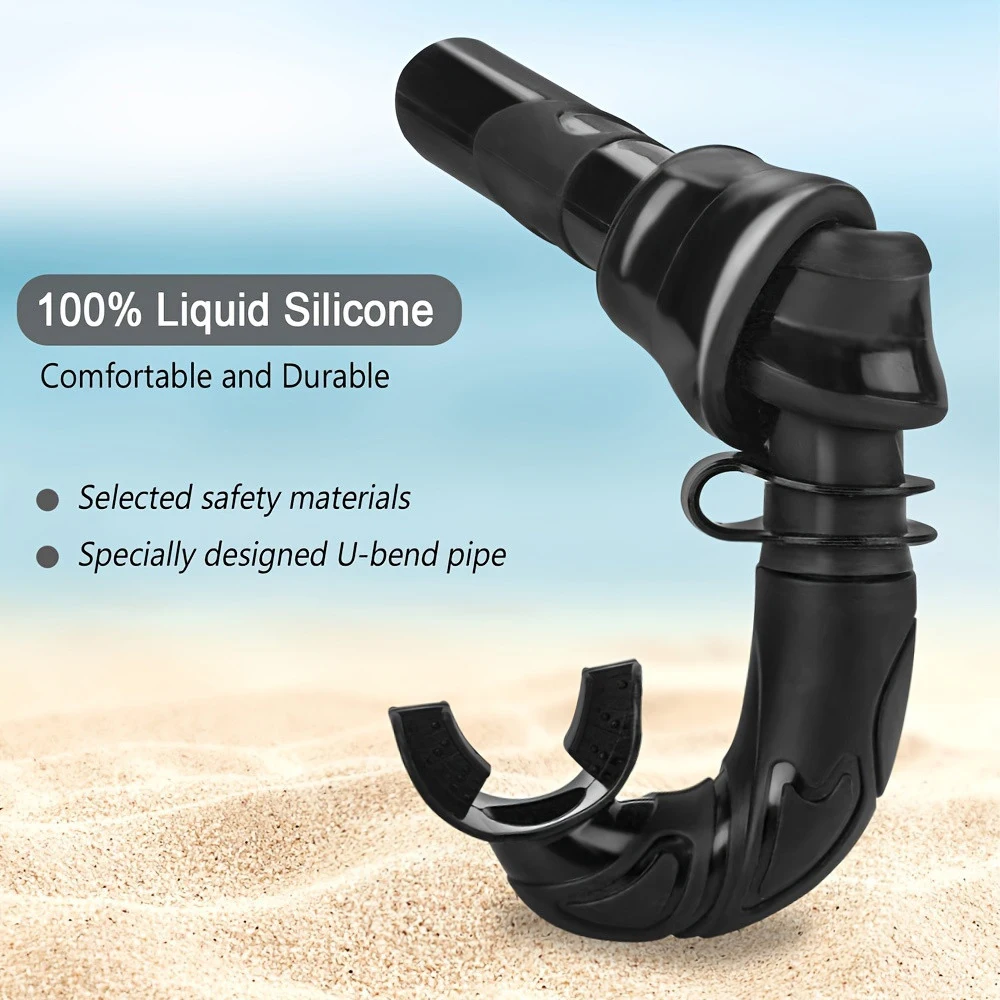 Soft Silicone Diving Snorkel Portable Foldable Wet Scuba With Storage Case Top Valve for Freediving Spearfishing Swimming