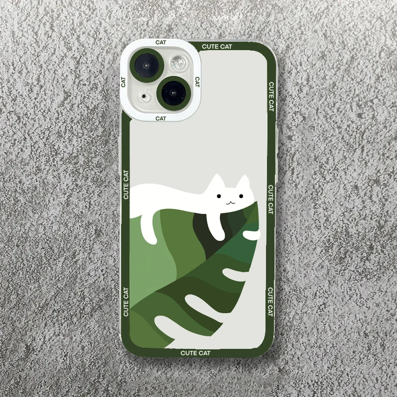 Adorable Black Cat Clear Phone Case - Soft Shell Cover